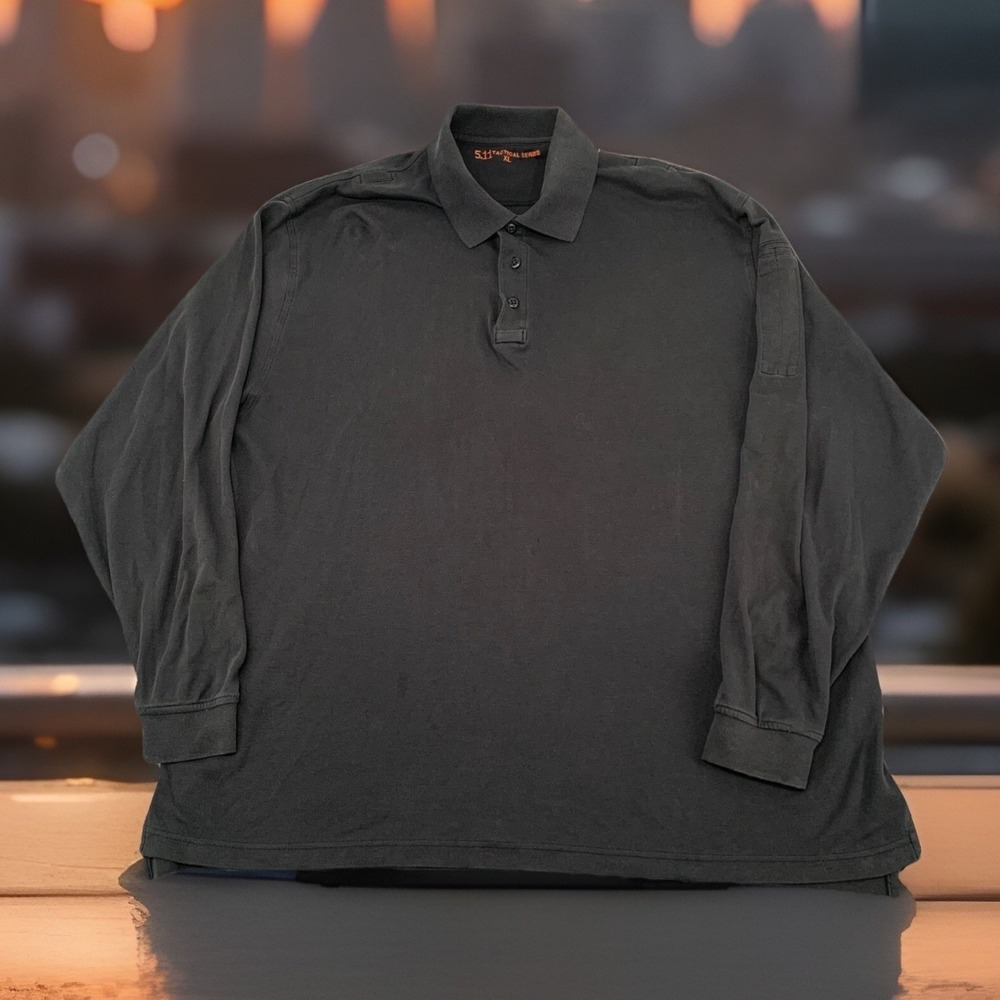 511 Tactical Series Polo Shirt Mens XL Gray Long Sleeve Stretch Work Uniform